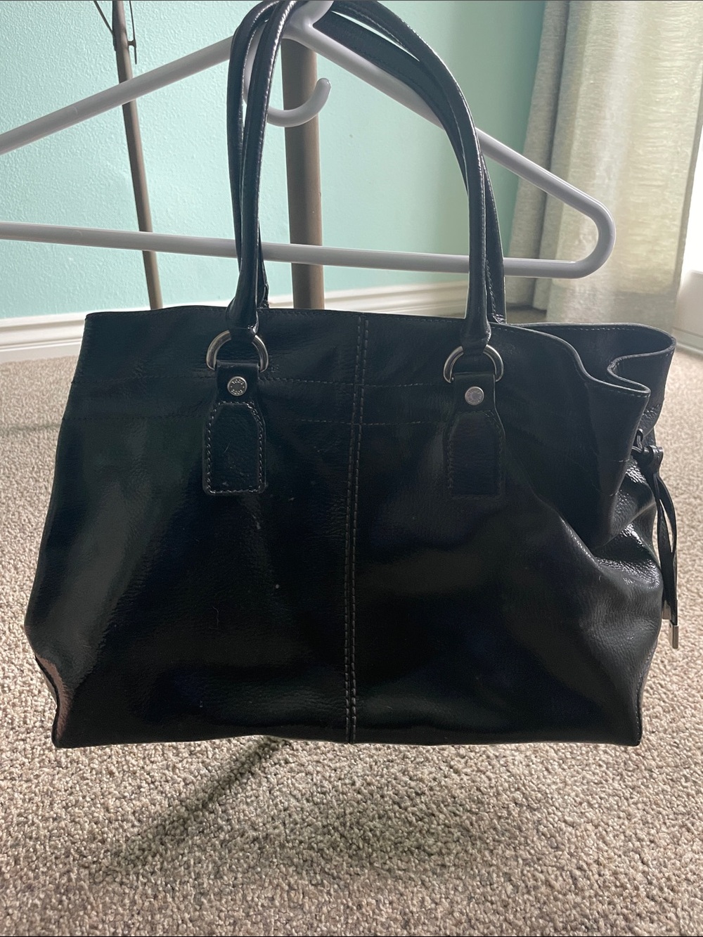 Tod's Black Leather Double-Handle Tote Bag
